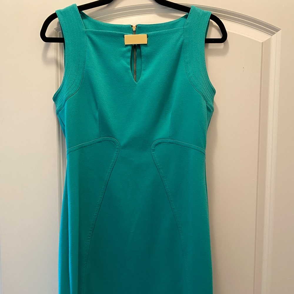 Teal sheath dress